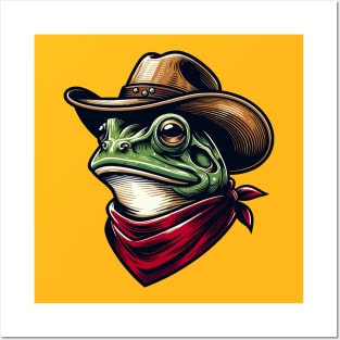 Cowboy frog Posters and Art